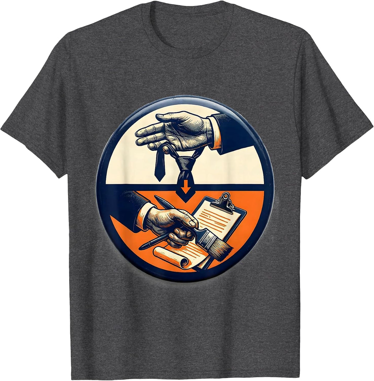 Sealed Badge Retirement Dad Humor Gag Gift T-Shirt - Dark Heather Grey