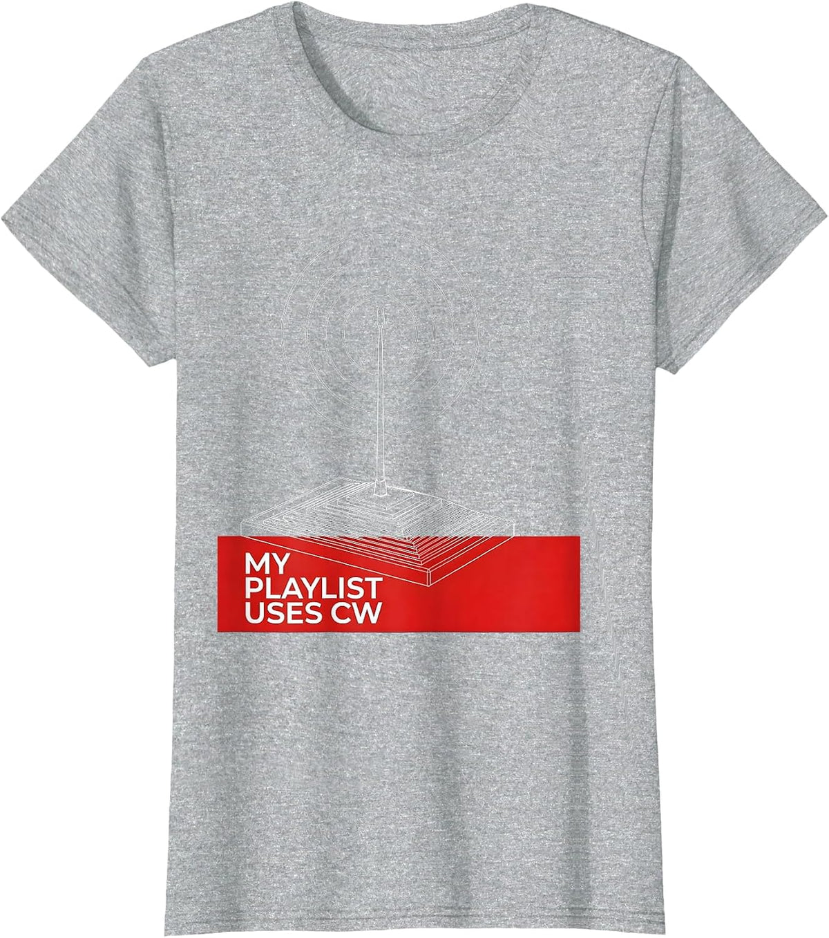 Women's My Playlist Uses CW Funny Ham Radio Operator Humor T-Shirt - Heather Grey