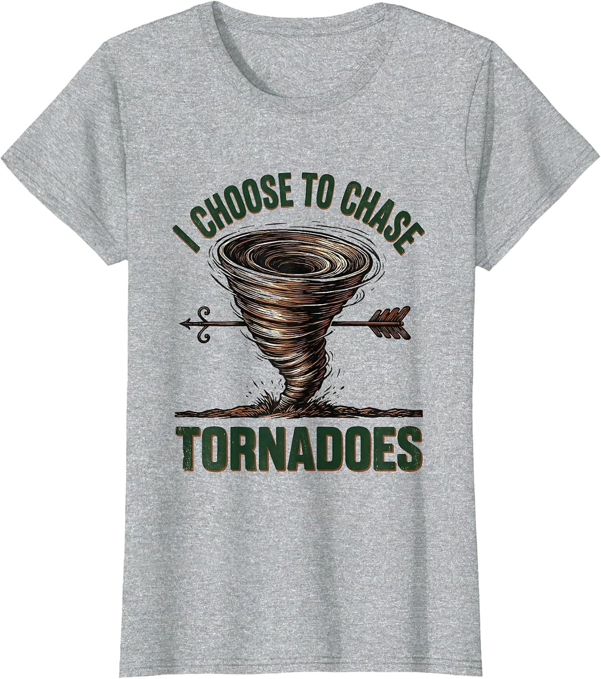 I Choose To Chase Tornadoes Vintage Storm Chaser T-Shirt - Heather Grey