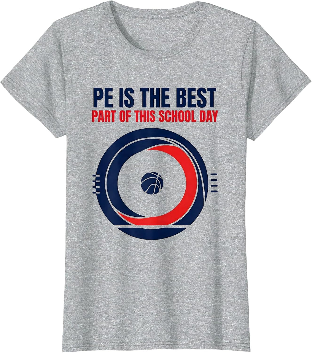 Women's PE Is The Best Part Of This School Day Geometric PE Teacher T-Shirt - Heather Grey