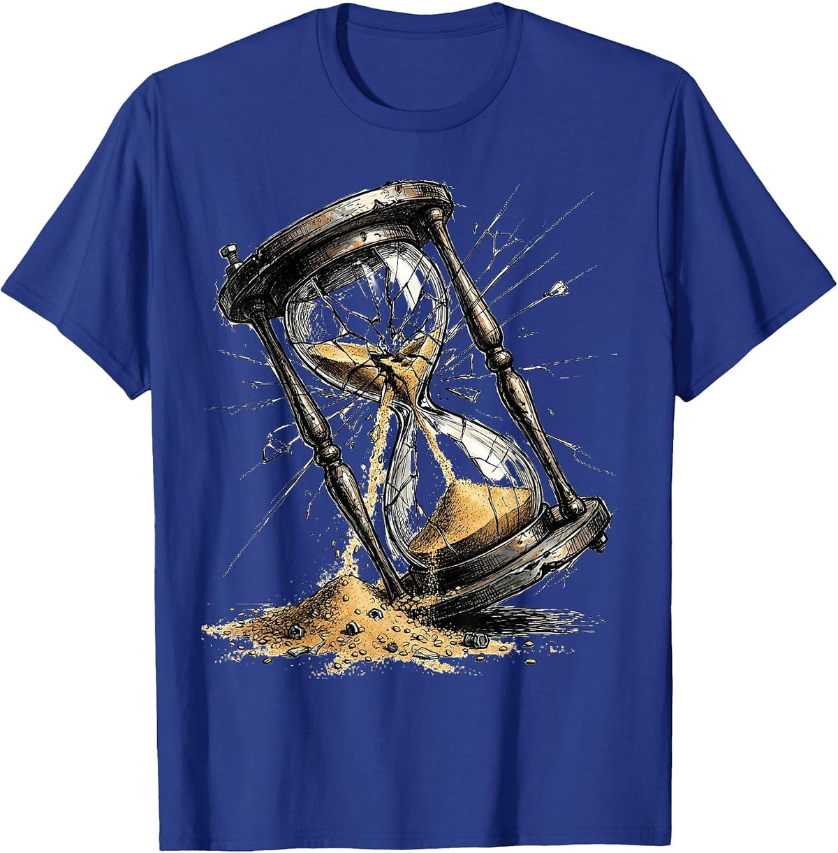 Labor Day Broken Hourglass Sarcastic Design T-Shirt - Royal Blue