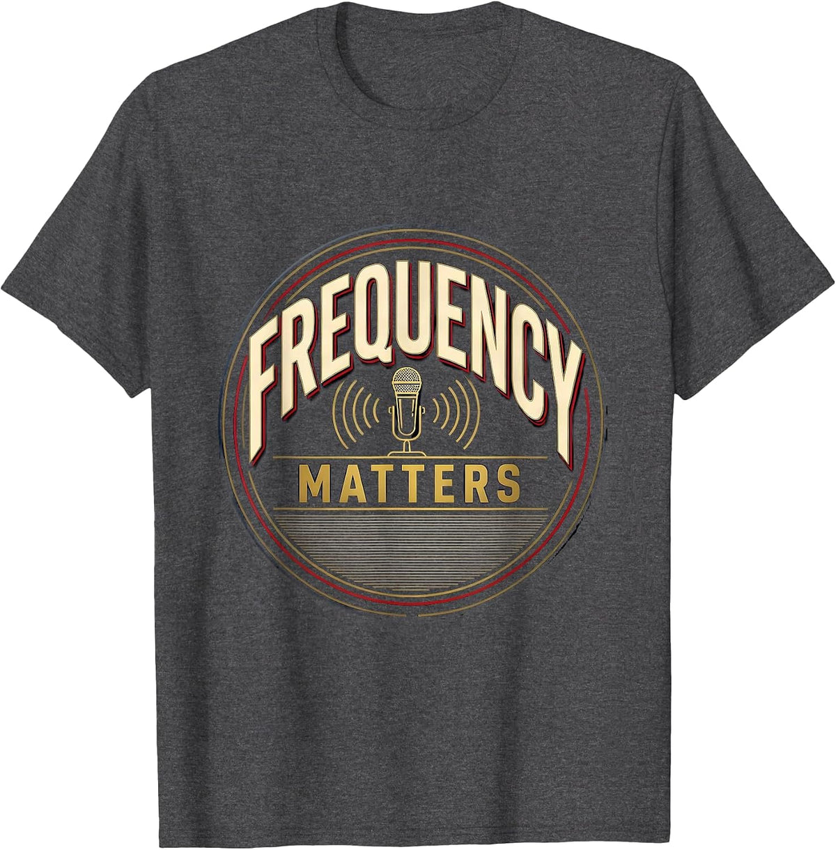 Men's Frequency Matters Funny Ham Radio Operator Hobbyist T-Shirt - Dark Heather Grey