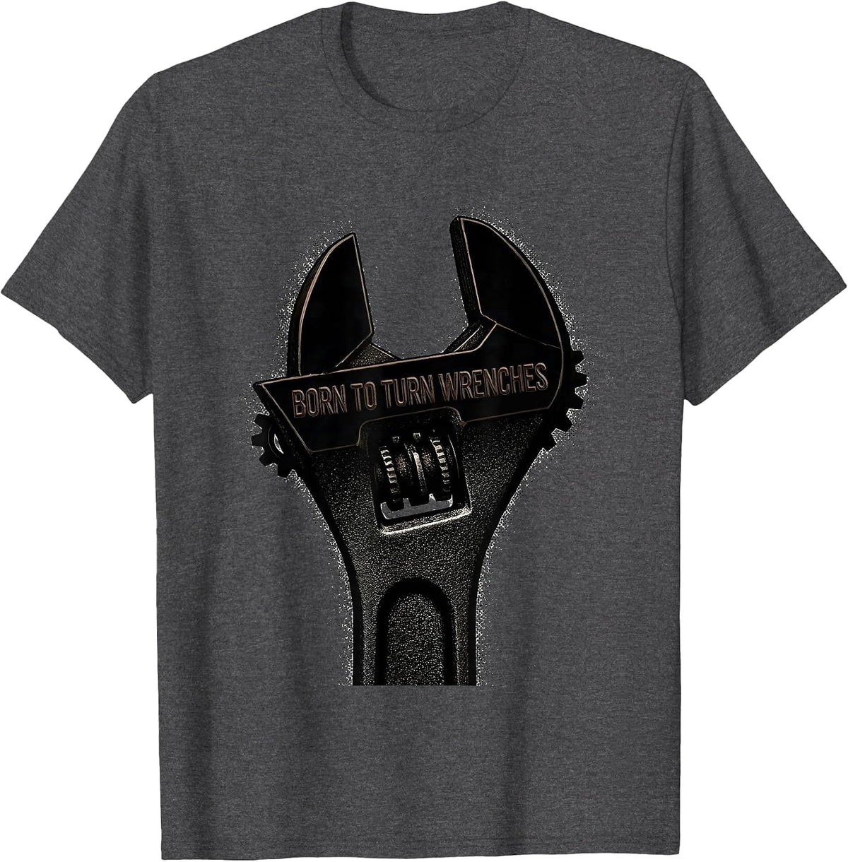 Men's Born to Turn Wrenches Mechanic Design T-Shirt - Dark Heather Grey