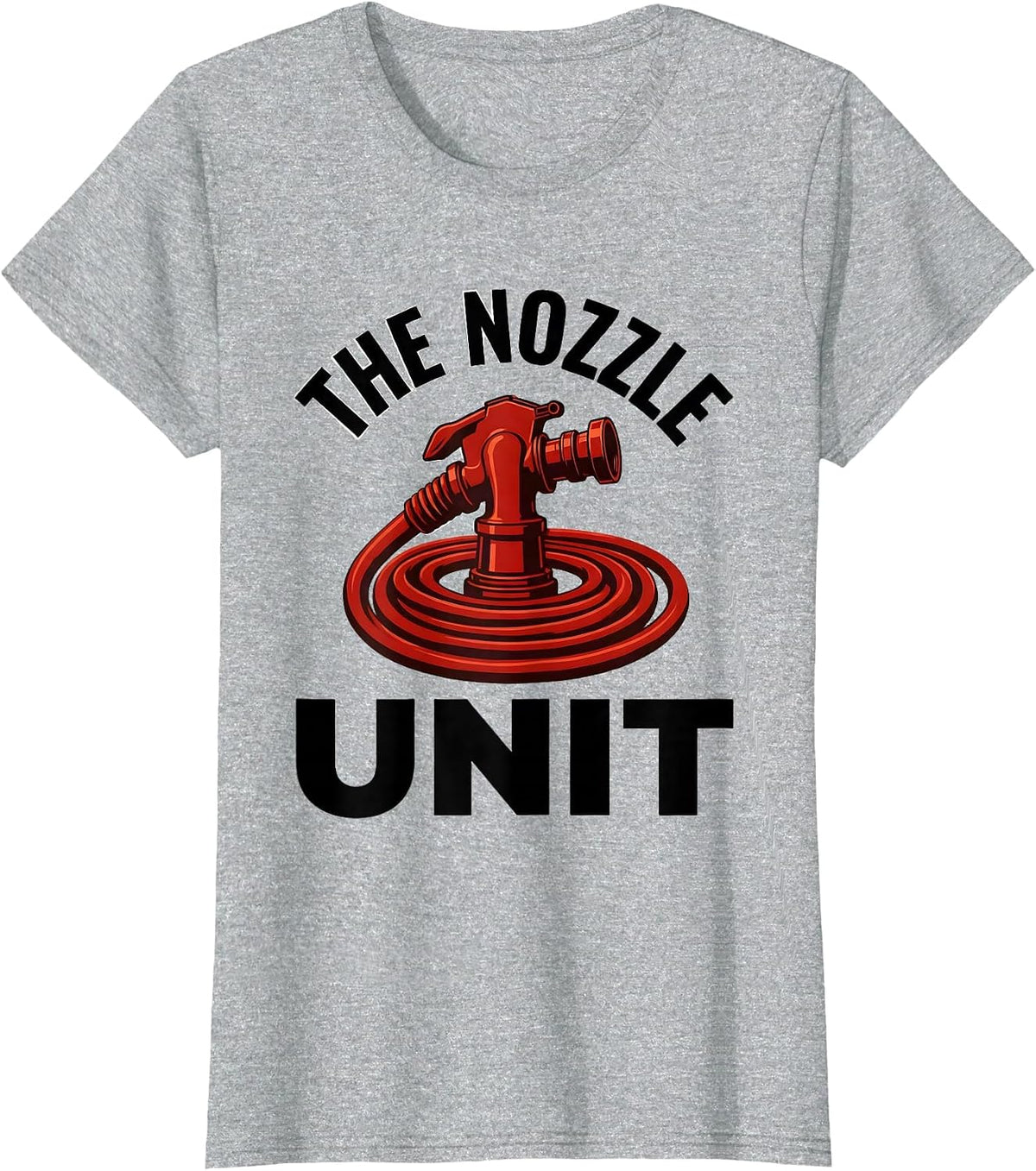Women's THE NOZZLE UNIT Funny Firefighter Tribute Gift Kids T-Shirt - Heather Grey