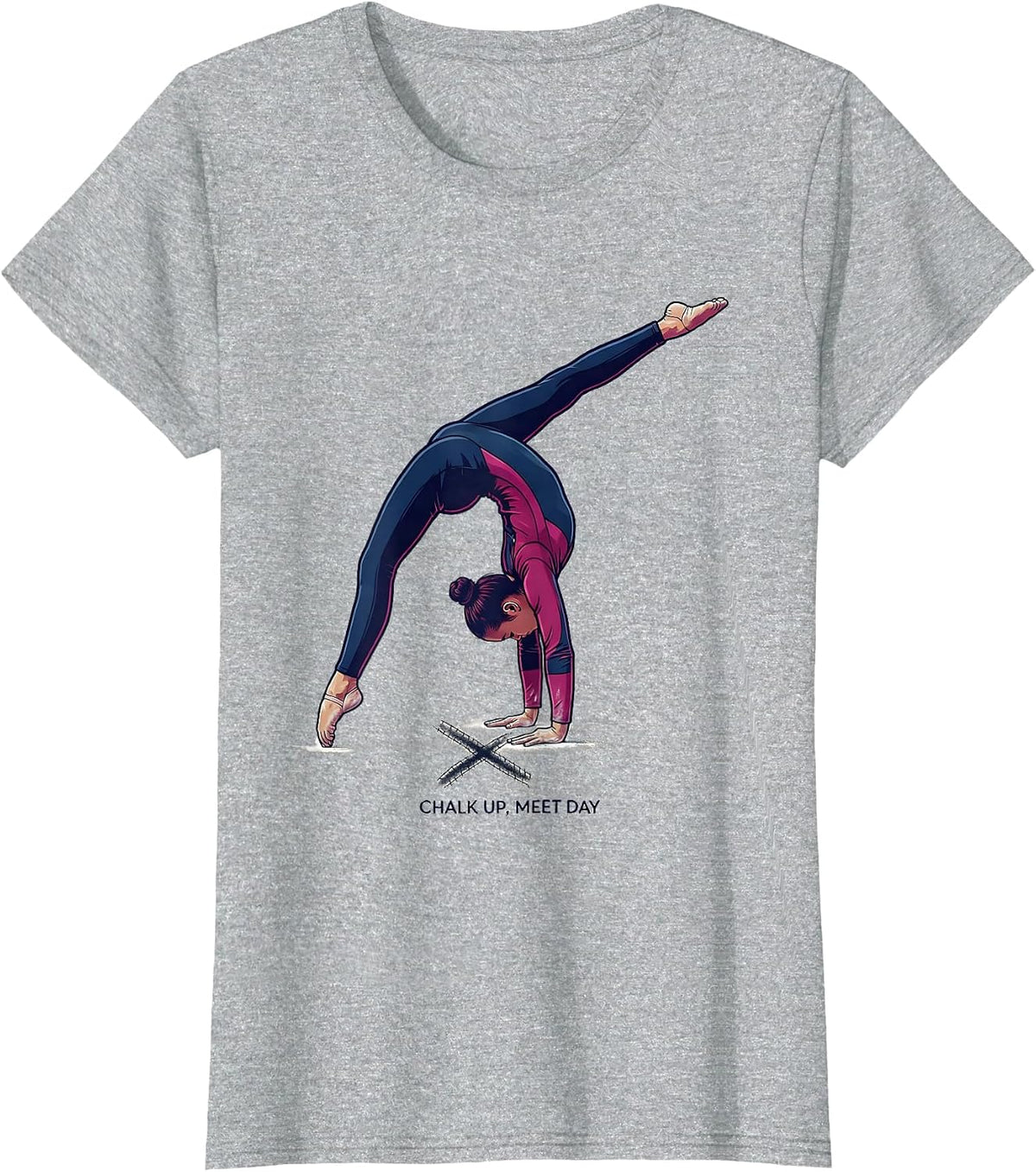 Chalk Up Meet Day Funny Gymnastics Gift for Girls Kids Women T-Shirt - Heather Grey