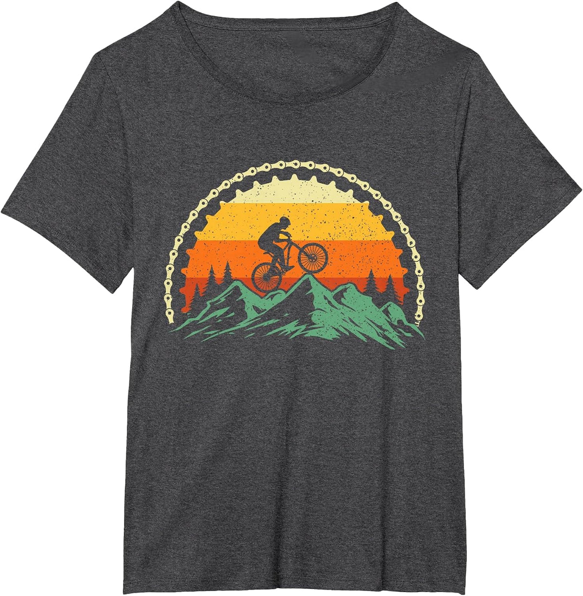 Mountain Biking Gear - Bike Rider MTB Lover Cyclist Downhill T-Shirt - Dark Heather Grey