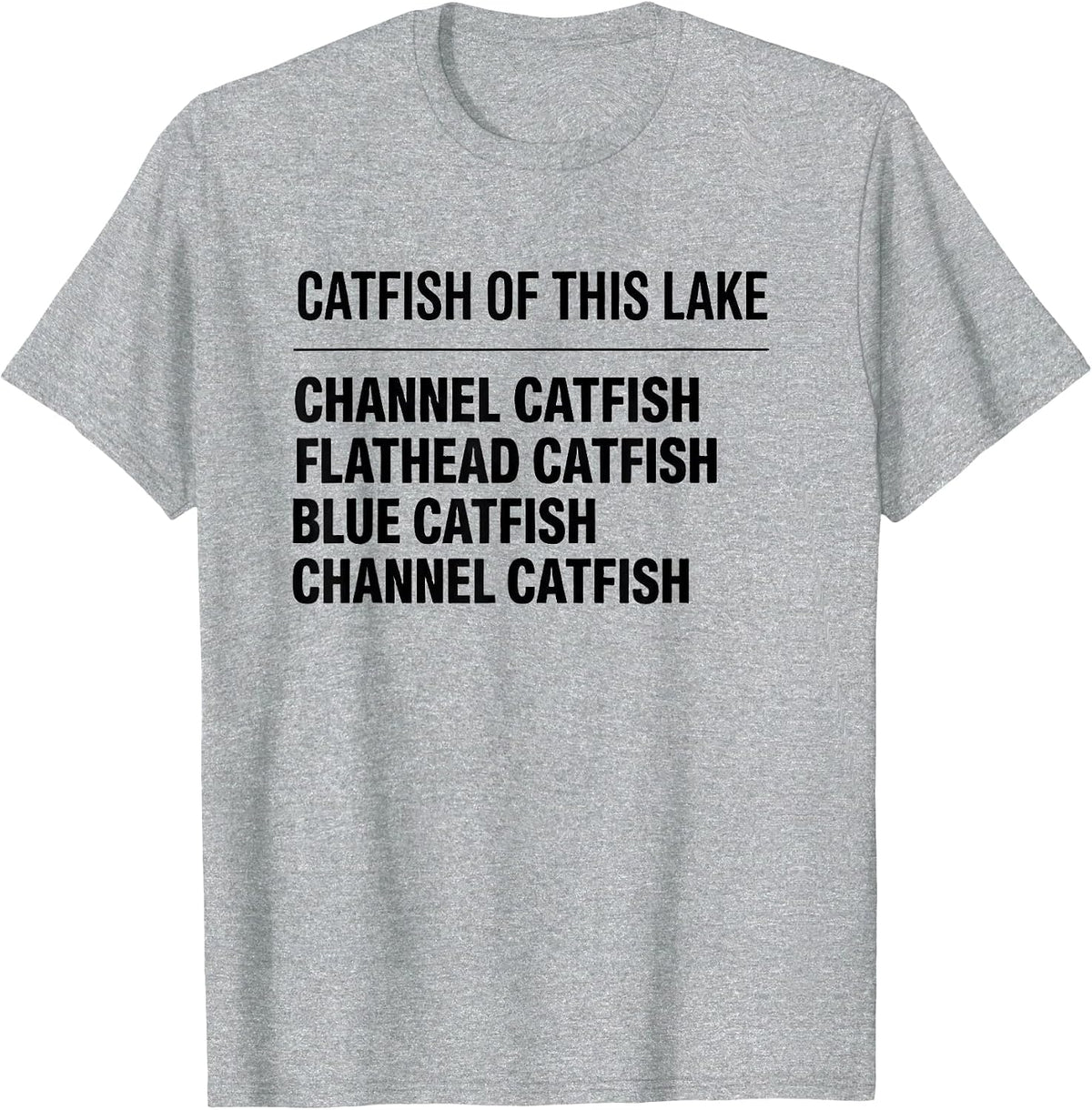 Men's Catfish of This Lake Minimalist Fishing Species Chart T-Shirt - Heather Grey