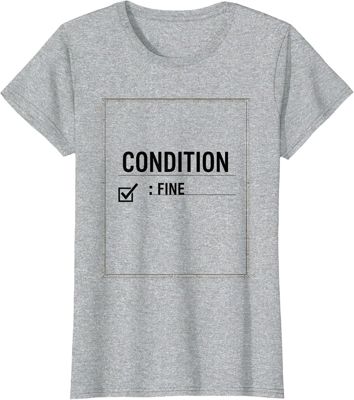 Condition: Fine Minimalist Alt Goth Y2K Grunge Streetwear T-Shirt - Heather Grey