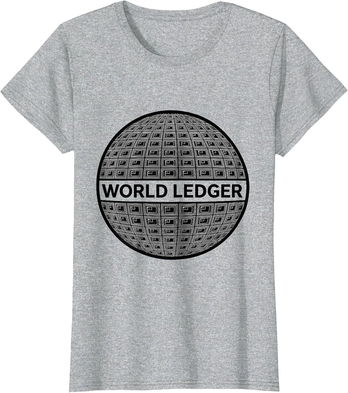 World Ledger Geometric Global Countries Flag Design T-Shirt - Heather Grey