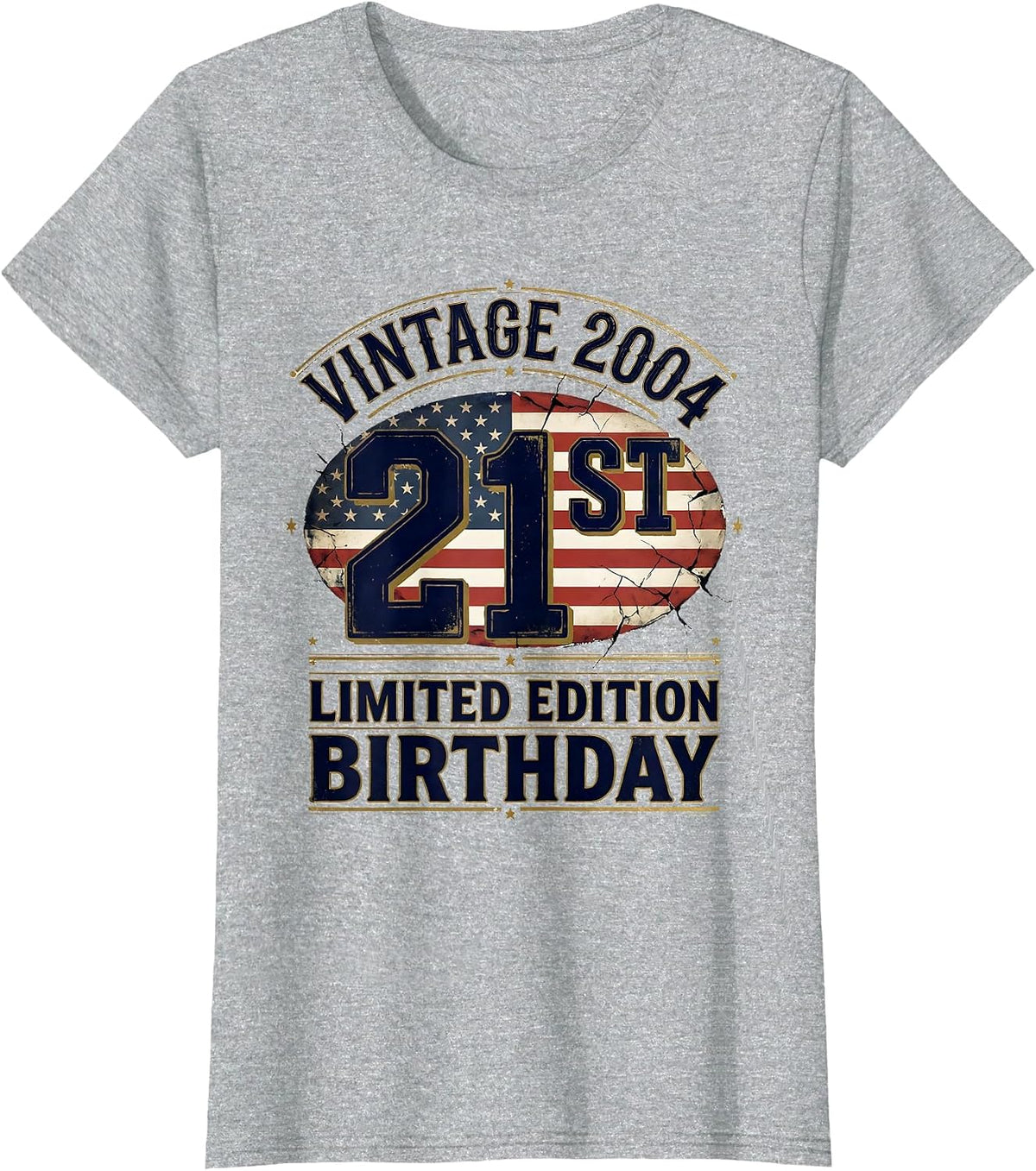 Vintage 2004 Limited Edition 21st Birthday Men T-Shirt - Heather Grey