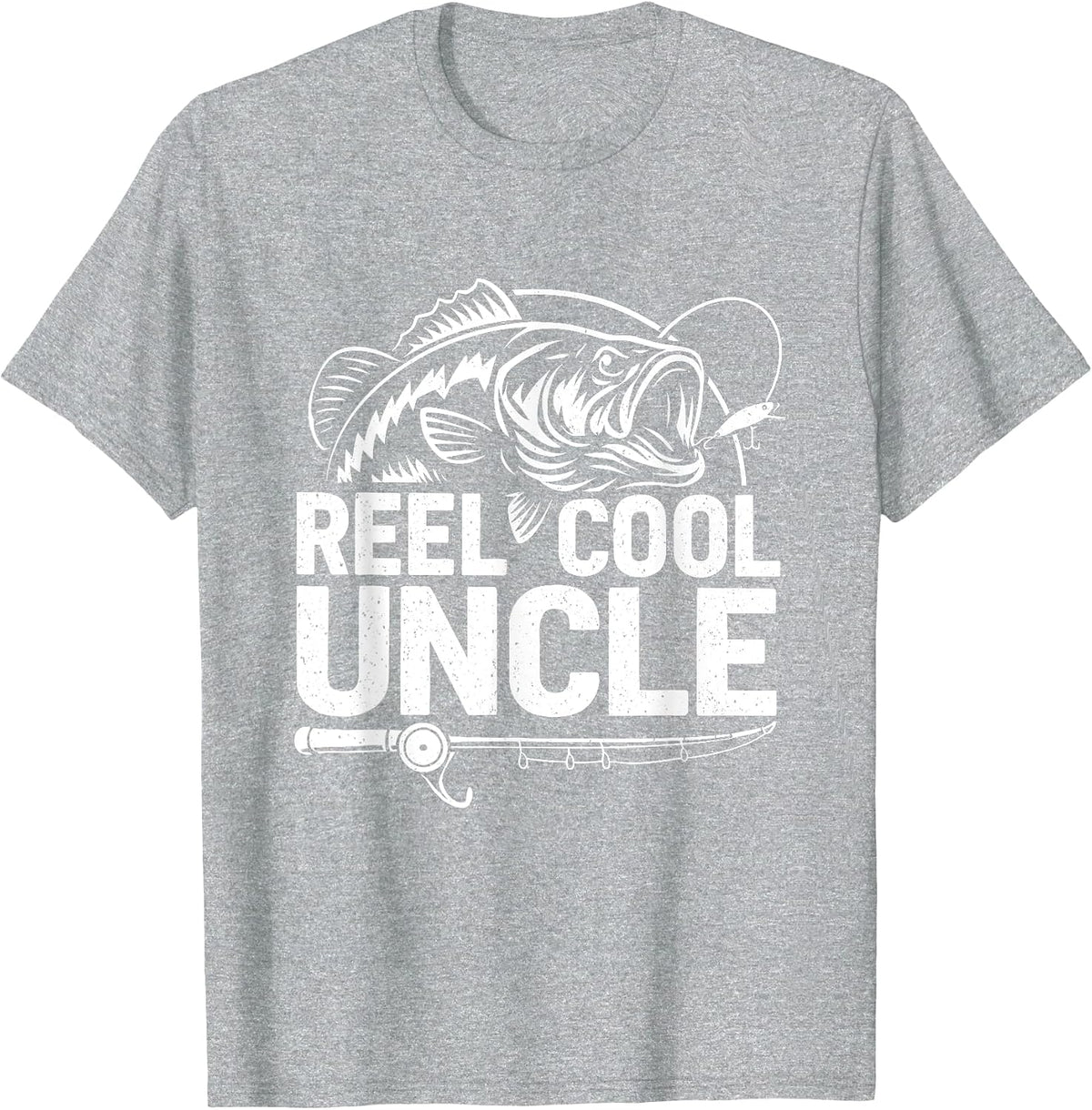 Reel Cool Uncle Fishing Daddy Fathers Day Dad for Men T-Shirt - Heather Grey
