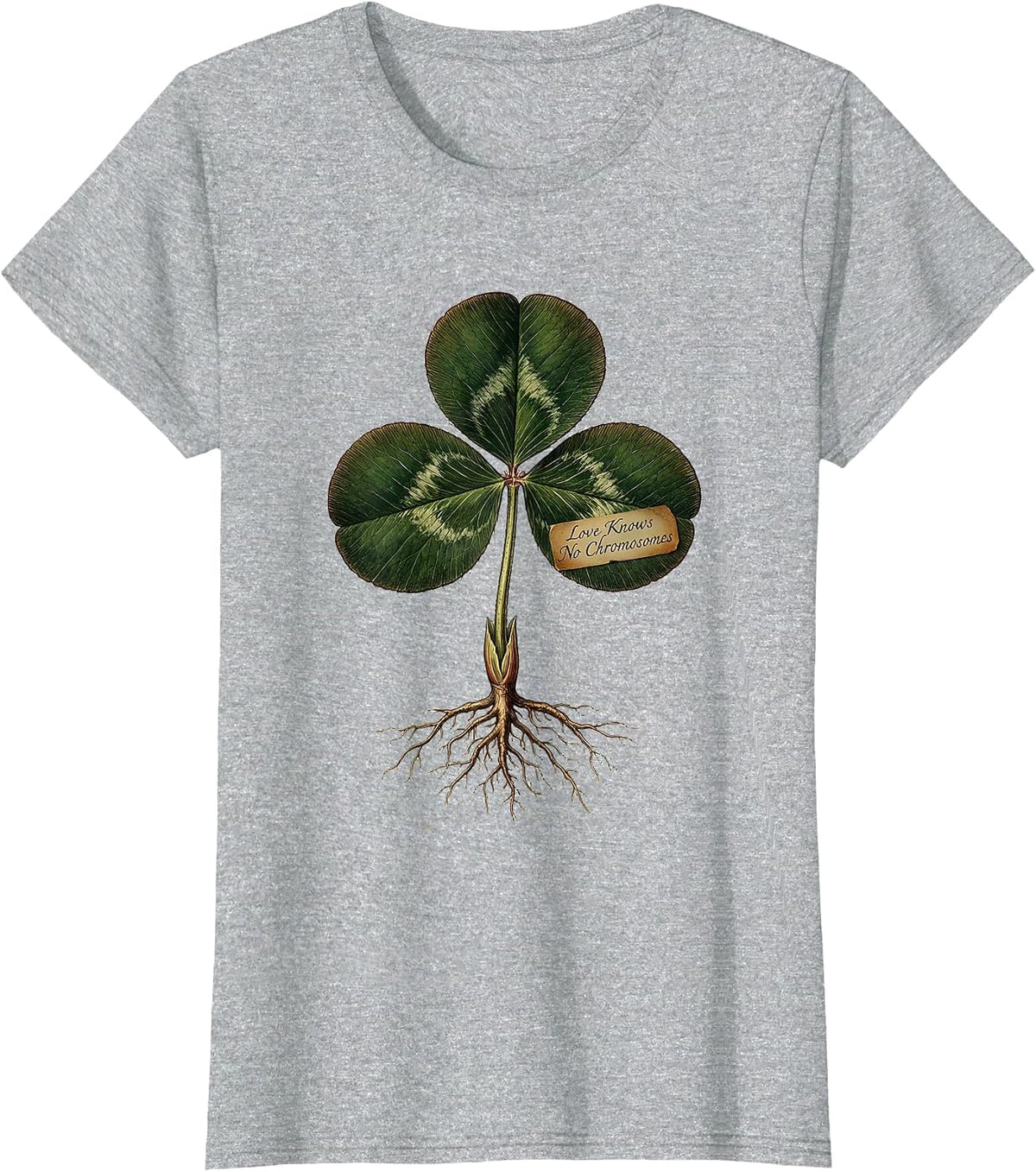 Women's Love Knows No Chromosomes Down Syndrome Awareness T-Shirt - Heather Grey