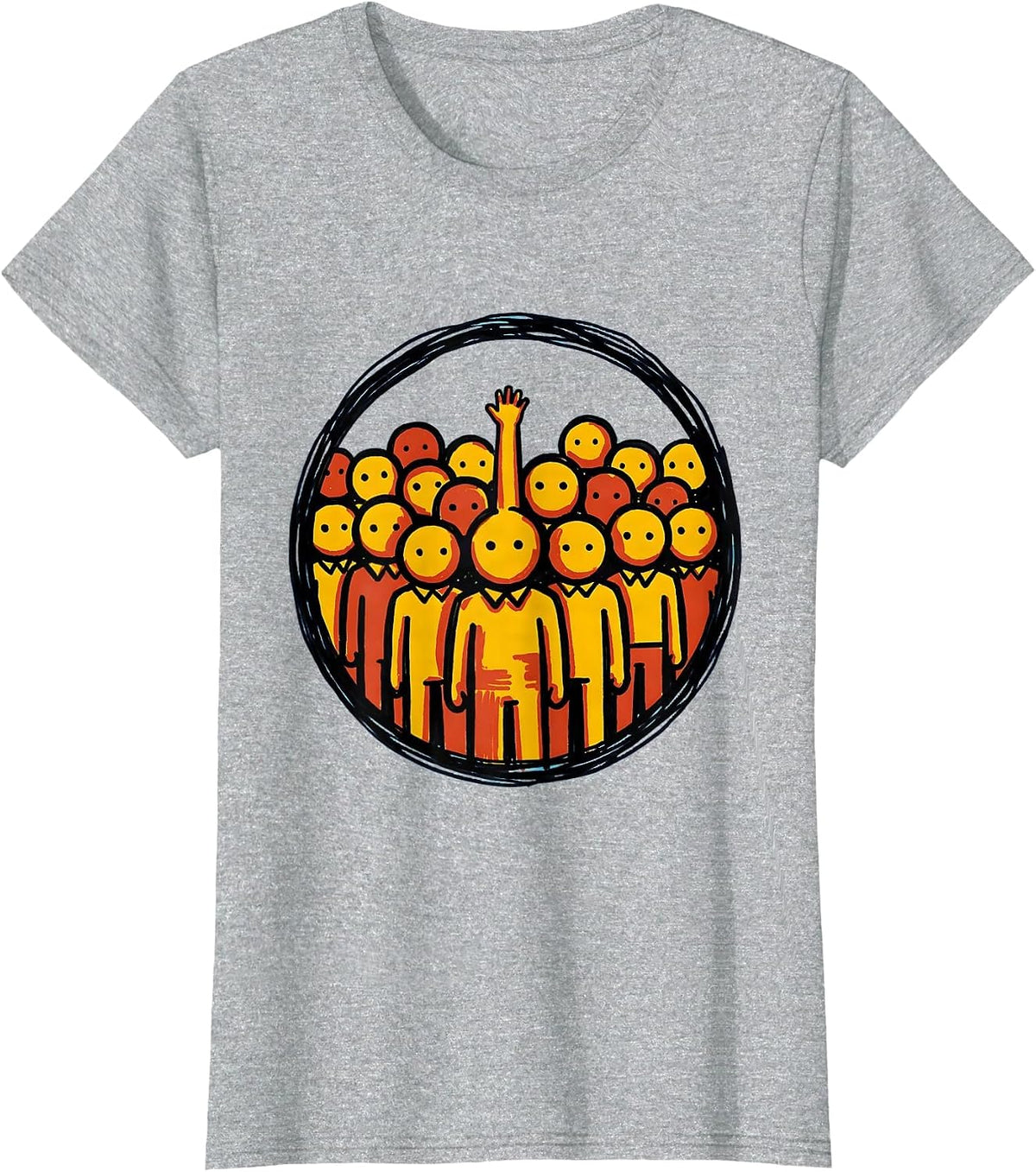 First Grade Hand Raiser Graduation Illustration T-Shirt - Heather Grey