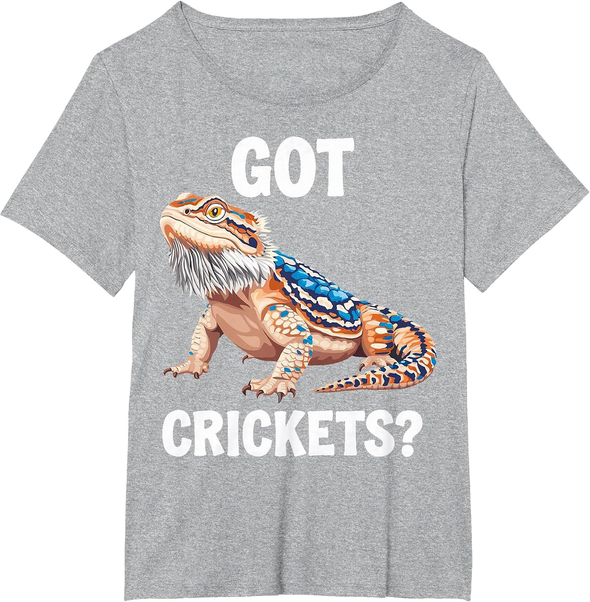 Bearded Dragon Lover Retro Got Crickets Tiny Dinosaur T-Shirt - Heather Grey