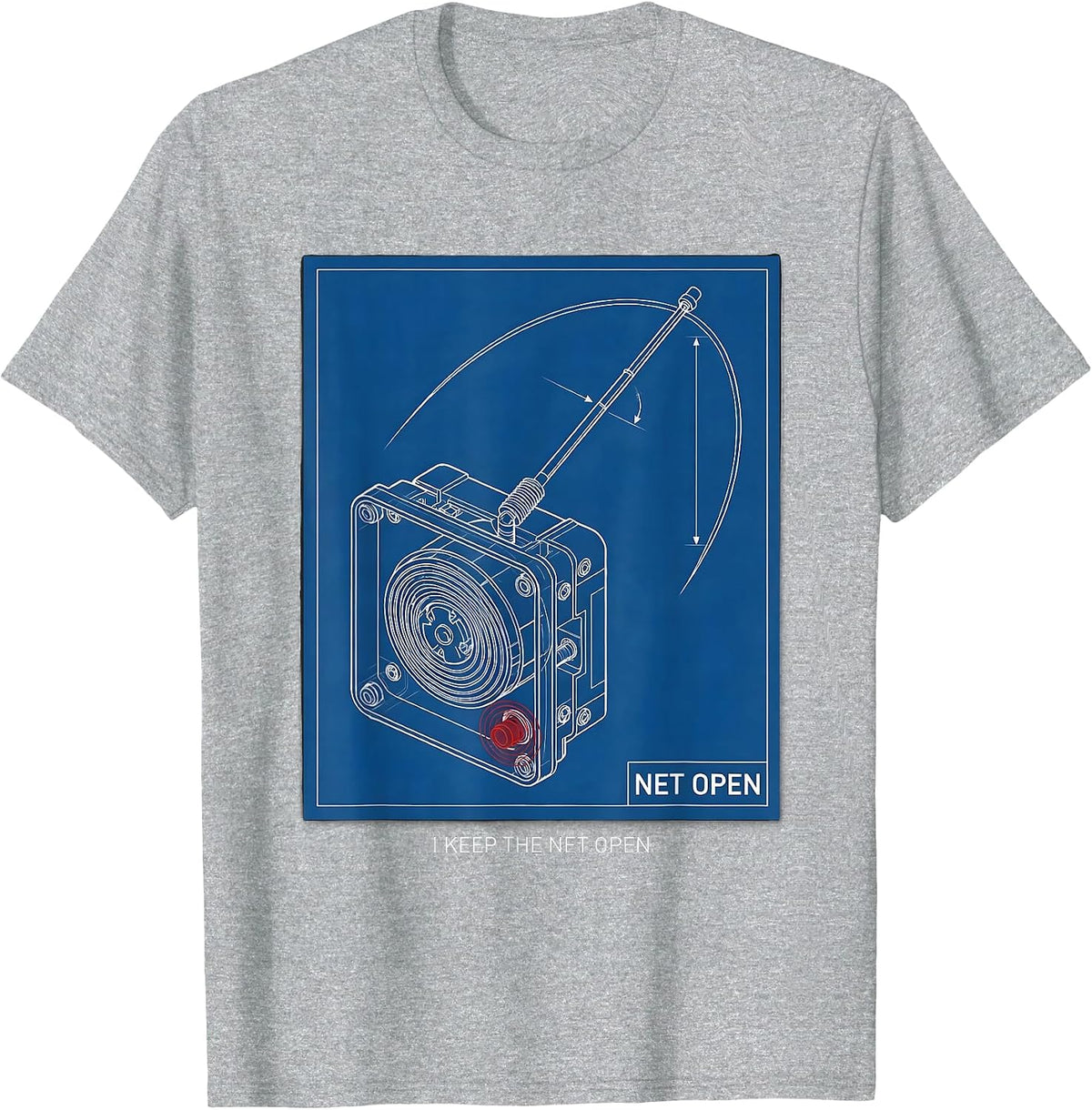 Men's I Keep The Net Open Funny Ham Radio Operator Hobbyist Gift T-Shirt - Heather Grey
