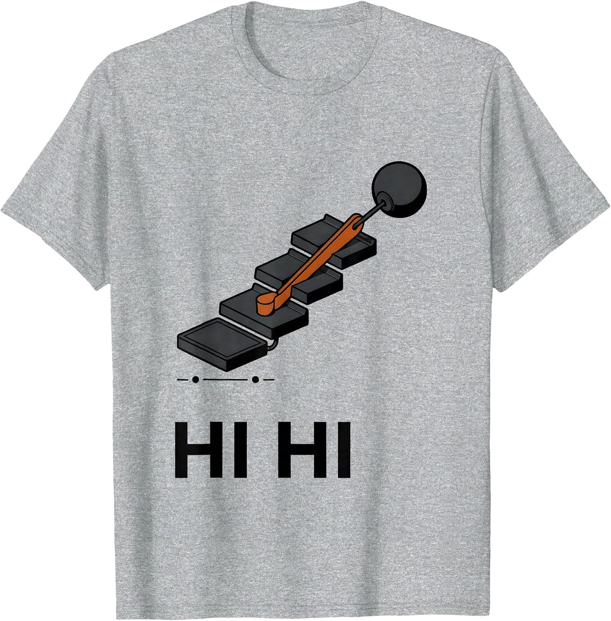 Men's HI HI Exploded View Technical Ham Radio Operator Hobbyist T-Shirt - Heather Grey