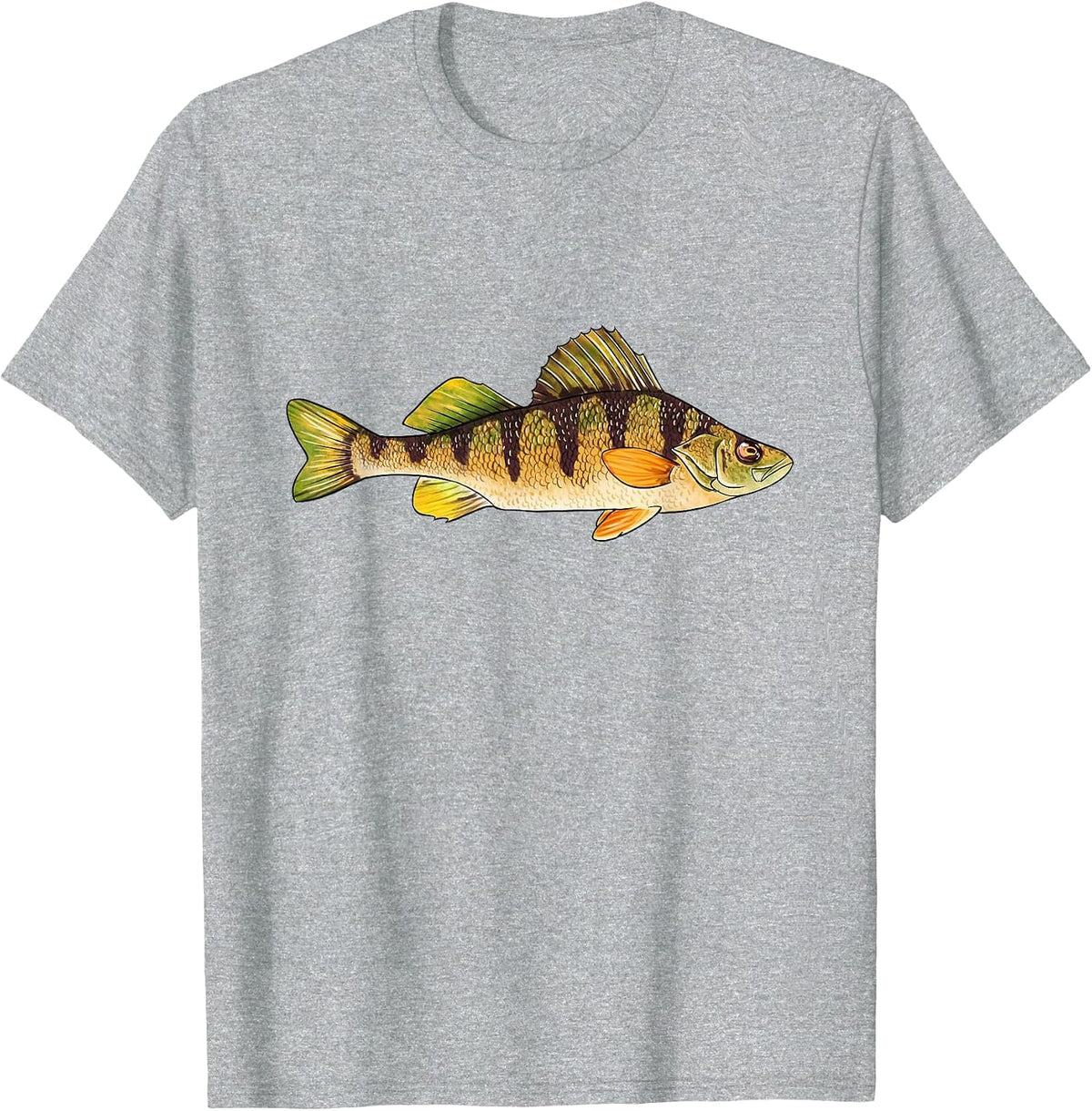 Funny Yellow Bass Fishing Freshwater Fish Fisherman T-Shirt - Heather Grey