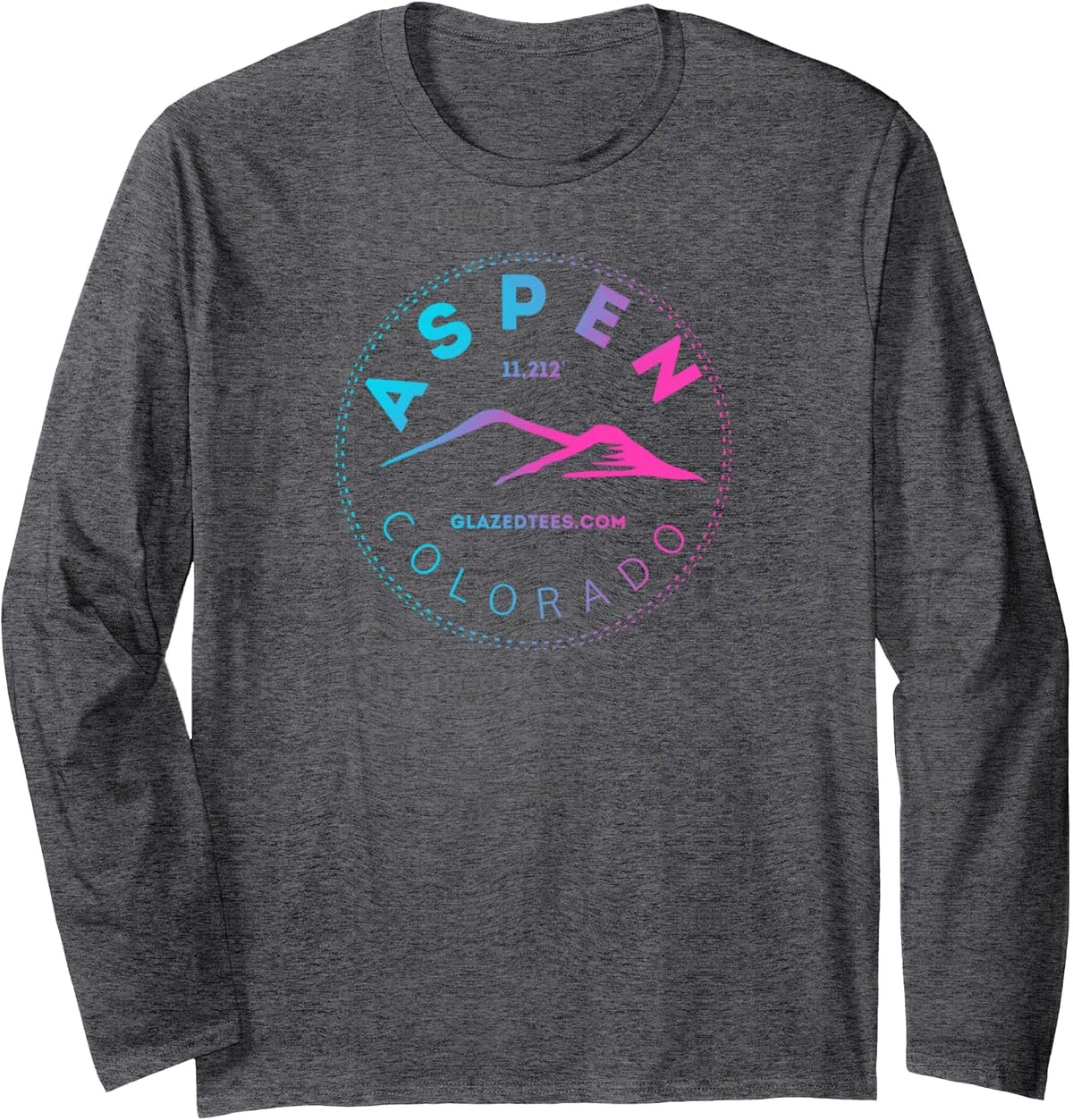 Aspen Colorado - Rocky Mountain Retro Hiking & Camping Long Sleeve T-Shirt - Adult Unisex Dark Heather Grey