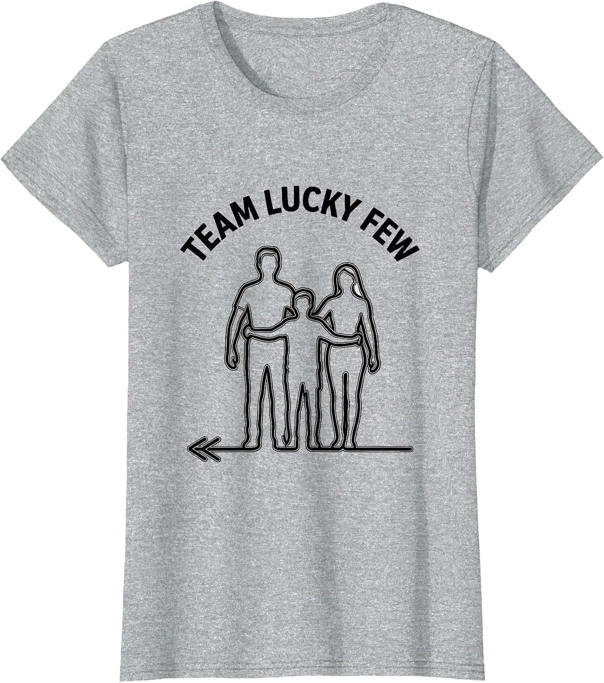 Team Lucky Few Down Syndrome Awareness Family Support T-Shirt - Heather Grey