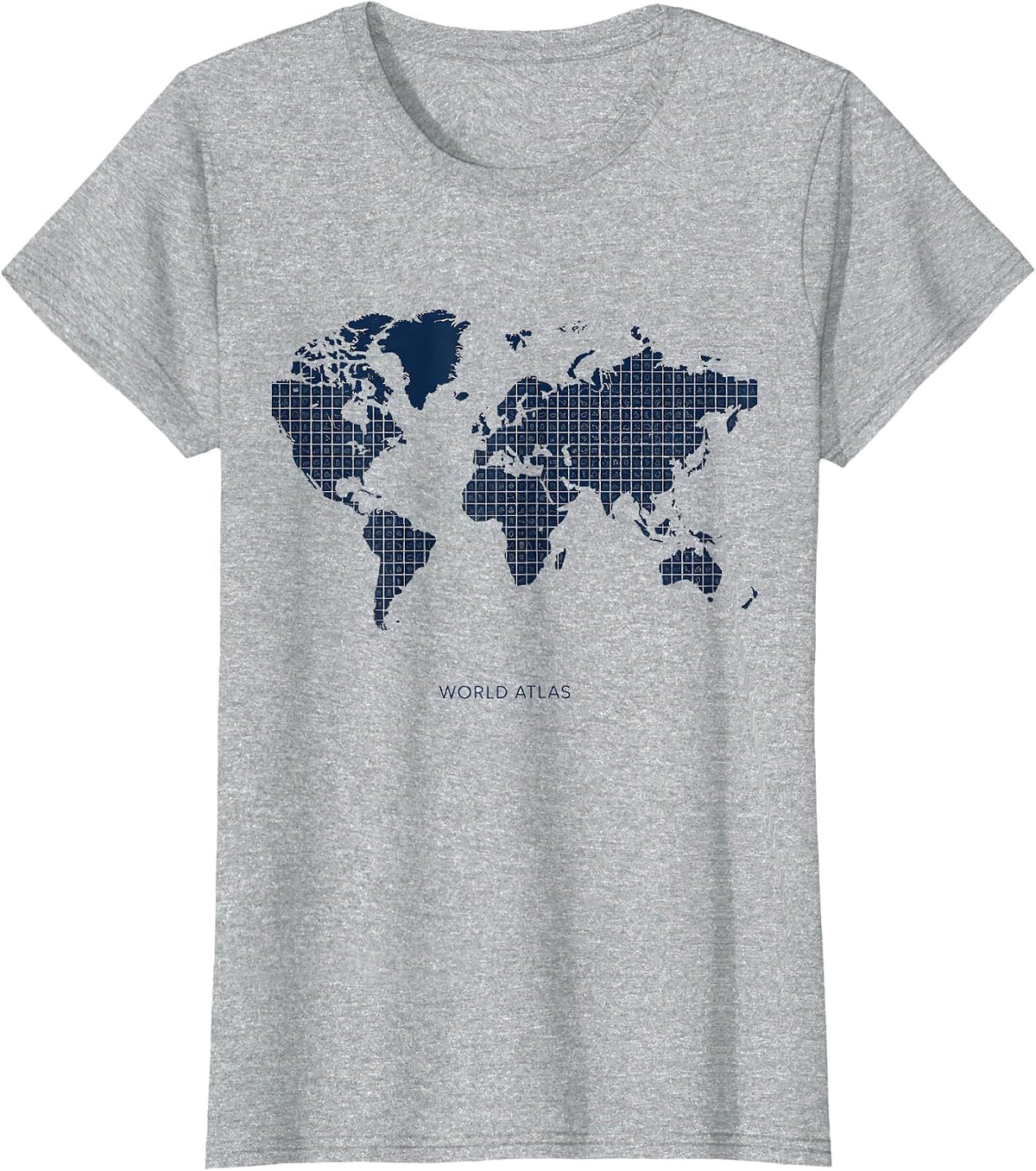 World Atlas Compact Country Flag Design T-Shirt - Heather Grey