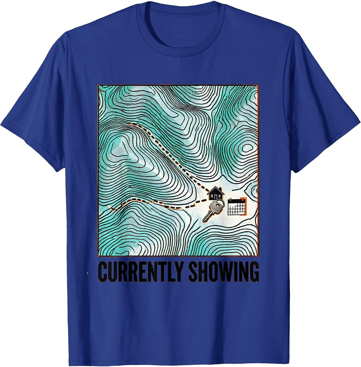 Currently Showing Risograph Realtor Real Estate Agent Humor T-Shirt - Royal Blue