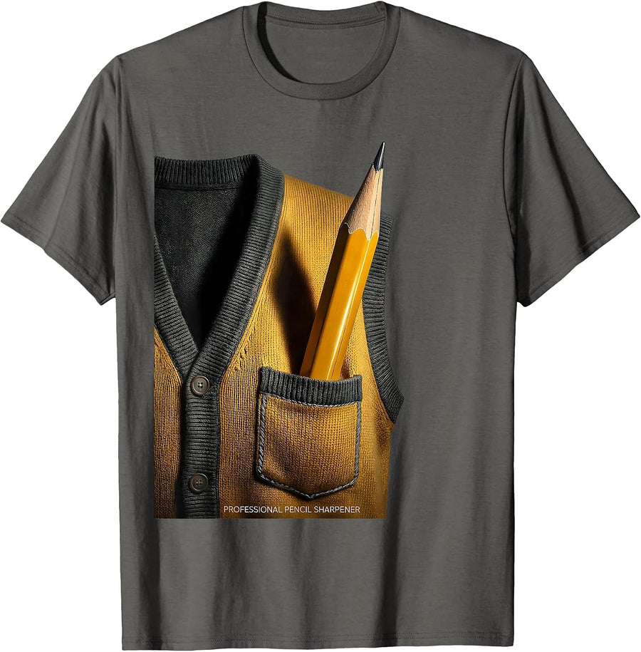 4th Grade Teacher Professional Pencil Sharpener T-Shirt - Asphalt Grey