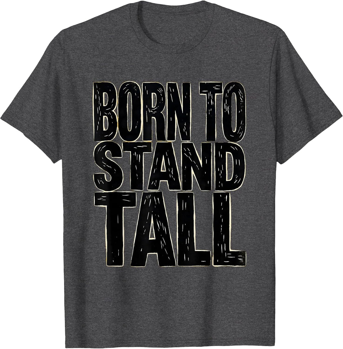 Men's Born to Stand Tall Giraffe Nature Design T-Shirt - Dark Heather Grey