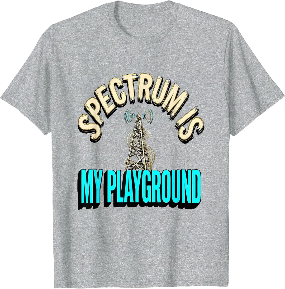 Men's Spectrum Is My Playground Funny Ham Radio Operator Hobbyist T-Shirt - Heather Grey