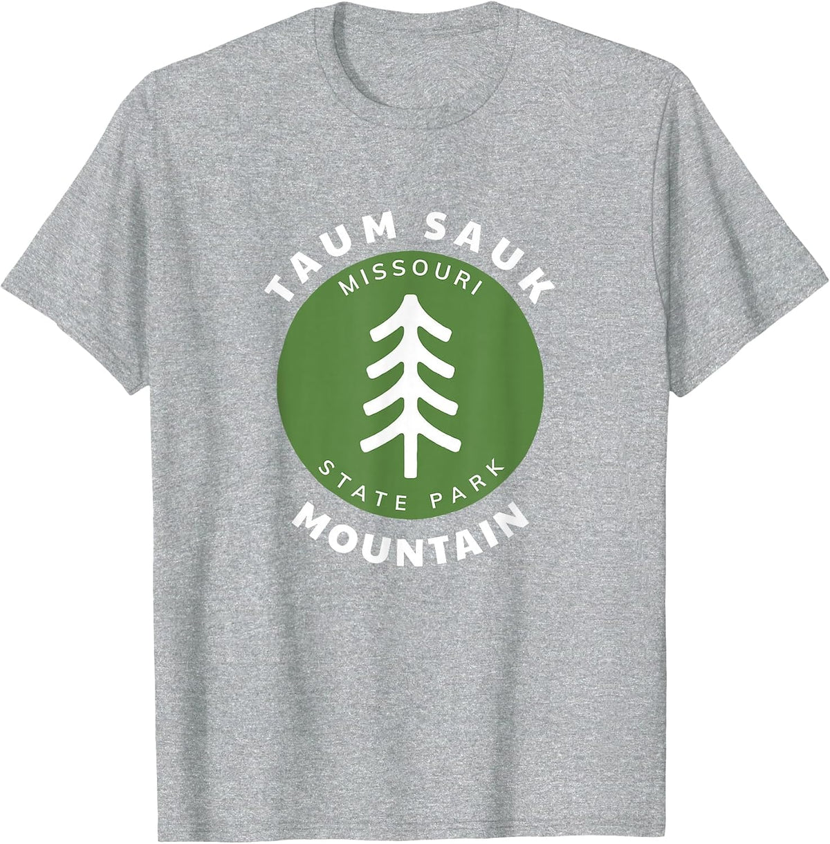 Taum Sauk Mountain State Park Missouri MO Forest Tree Badge T-Shirt - Heather Grey