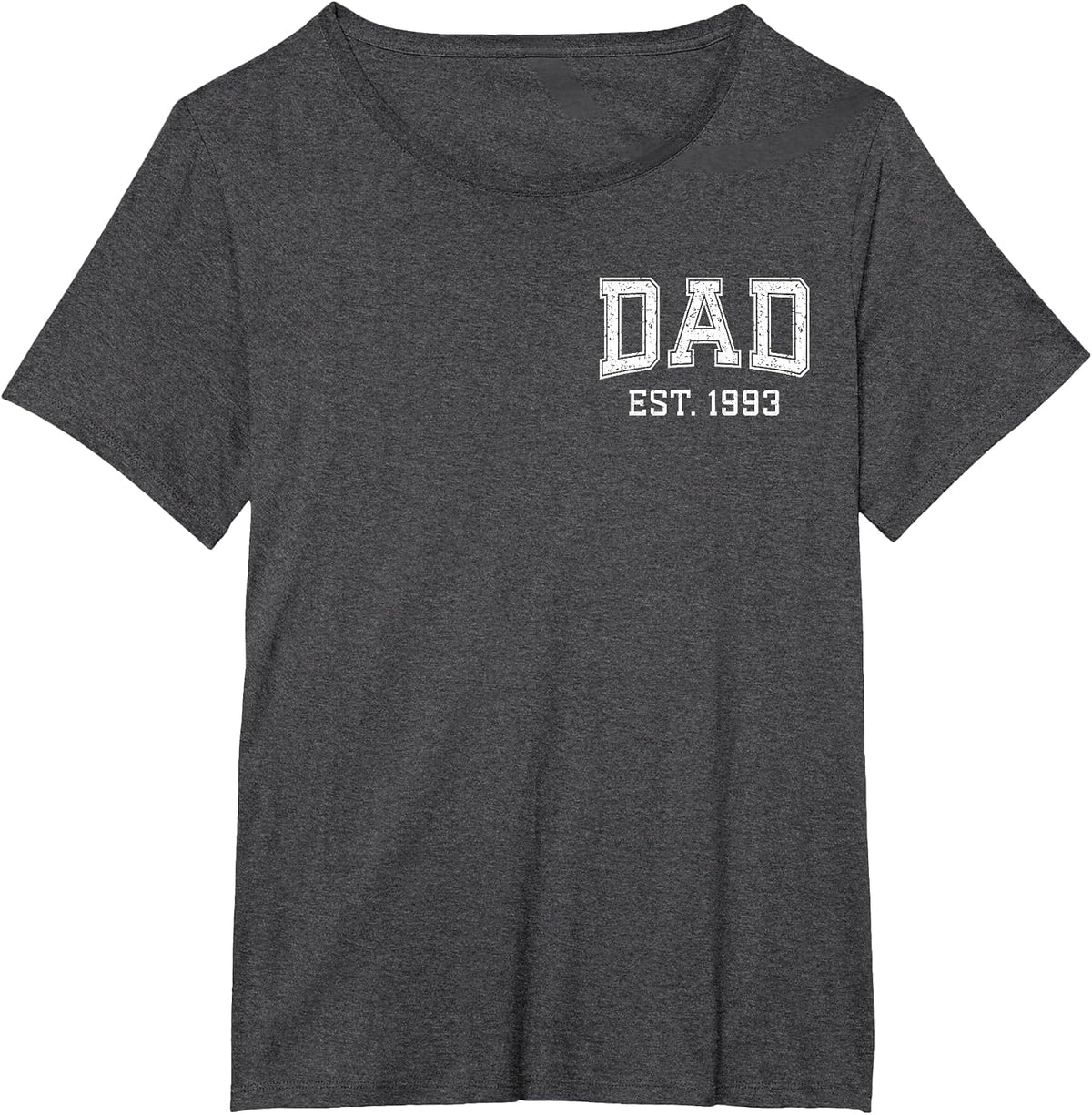 Dad Est 1993 Custom Dad Personalized Fathers Day Customized T-Shirt - Dark Heather Grey