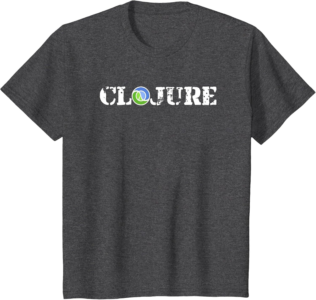 Clojure Language Text Word Official Logo T-Shirt T-Shirt - Dark Heather Grey