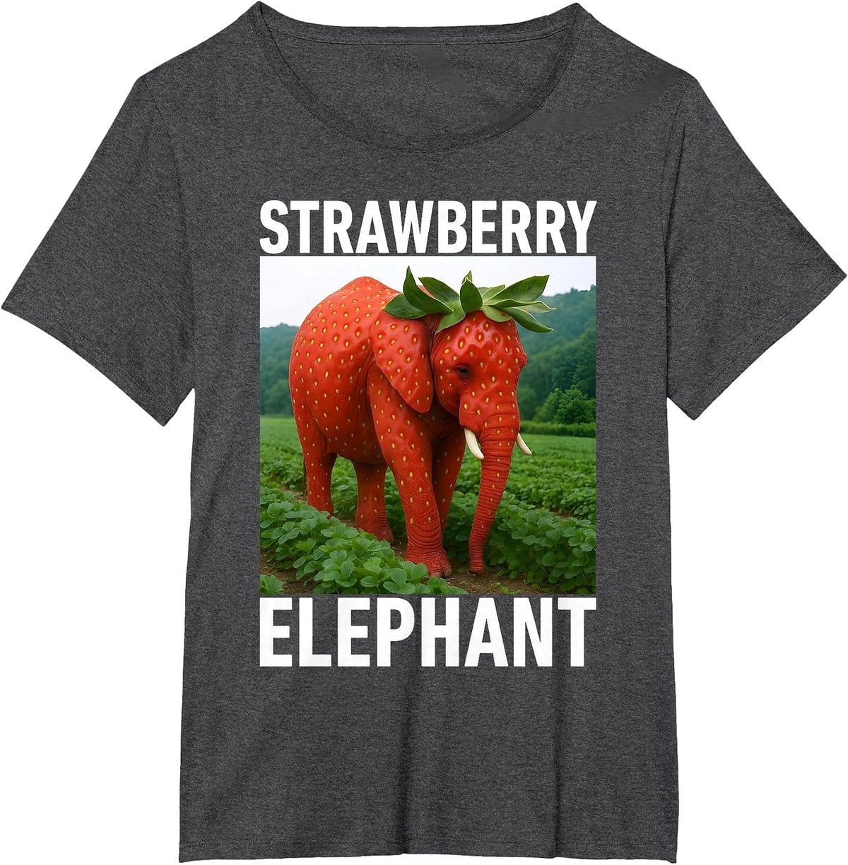 Strawberry Elephant Italian Brainrot Meme Tee Shirt for Kids T-Shirt - Dark Heather Grey