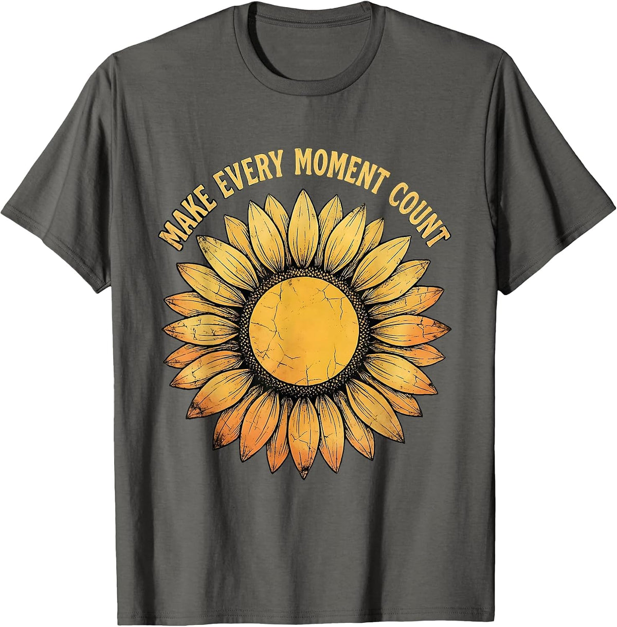 Make Every Moment Count Inspirational Design T-Shirt - Asphalt Grey