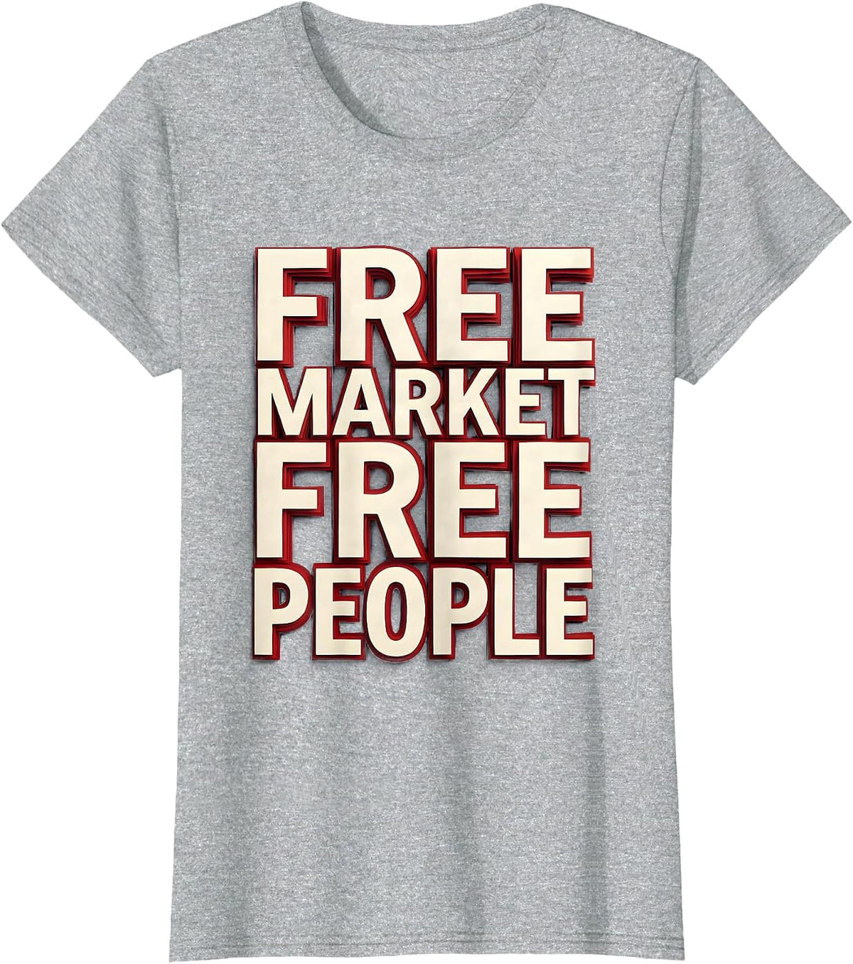 Women's Free Market Free People Republican Design T-Shirt - Heather Grey