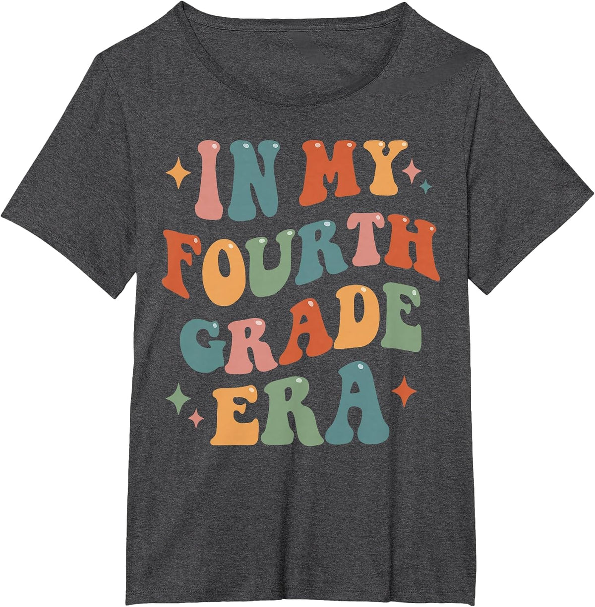 in My Fourth Grade Era Retro Funny 4th Grade Teacher Team T-Shirt - Dark Heather Grey