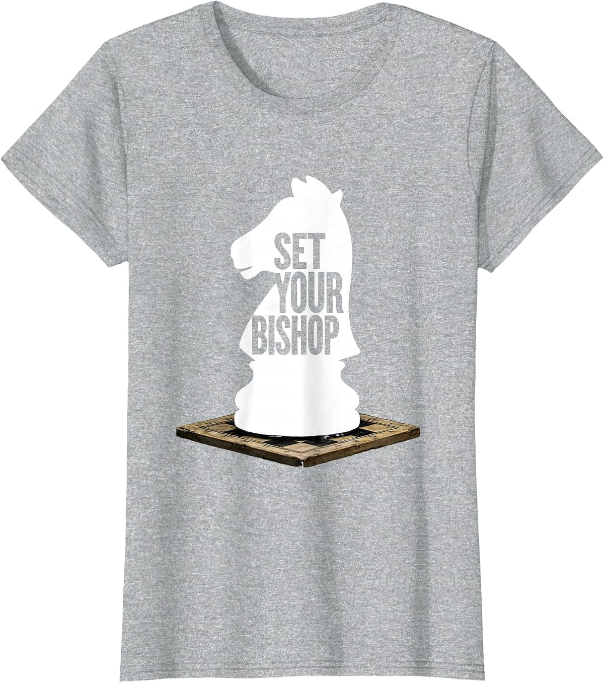 Set Your Bishop Funny Chess Player Lover Gift T-Shirt - Heather Grey