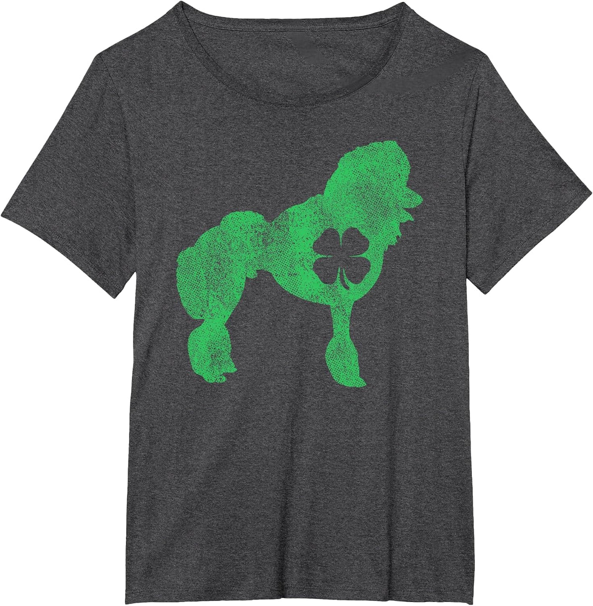 Poodle Dog Irish Shamrock St. Patrick's Day Saint Paddy's T-Shirt - Dark Heather Grey