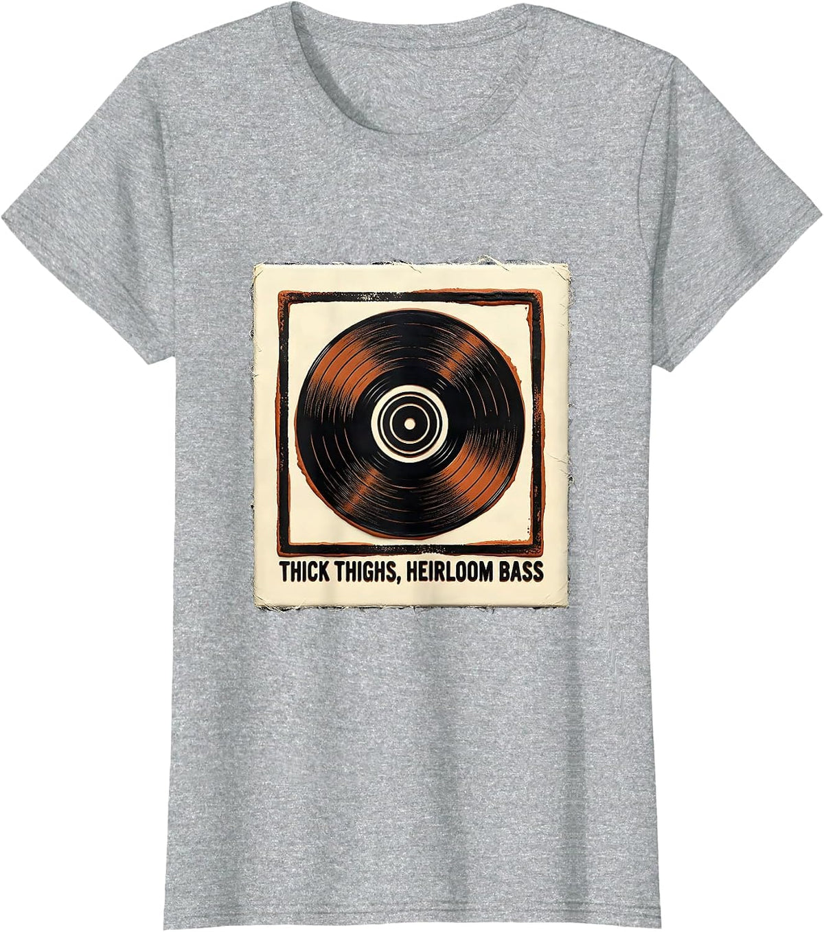 Thick Thighs Heirloom Bass Rubber Stamp R&B Vibes Body T-Shirt - Heather Grey