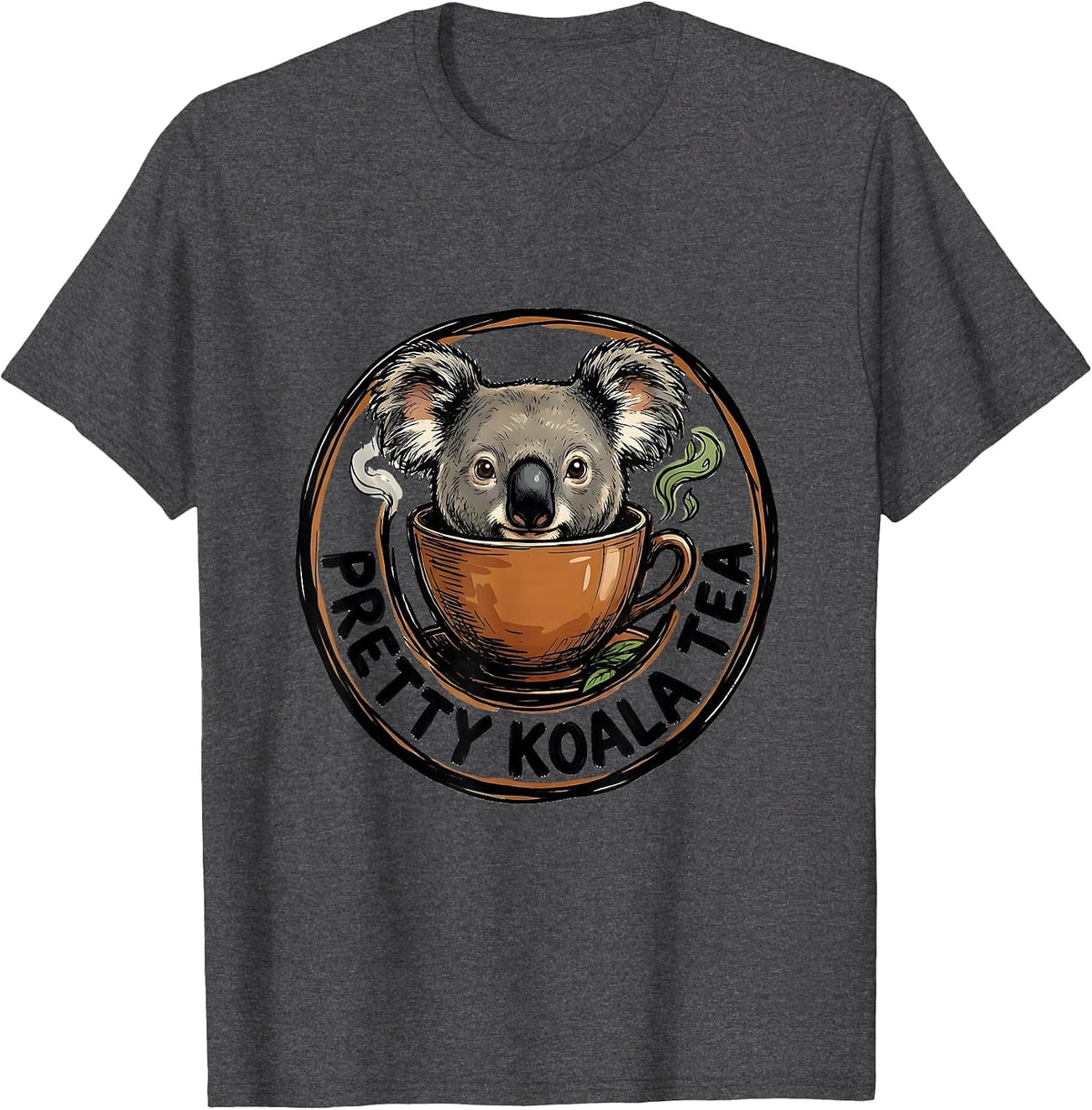 Pretty Koala Tea Funny Tea Lover Pun Cute T-Shirt - Dark Heather Grey