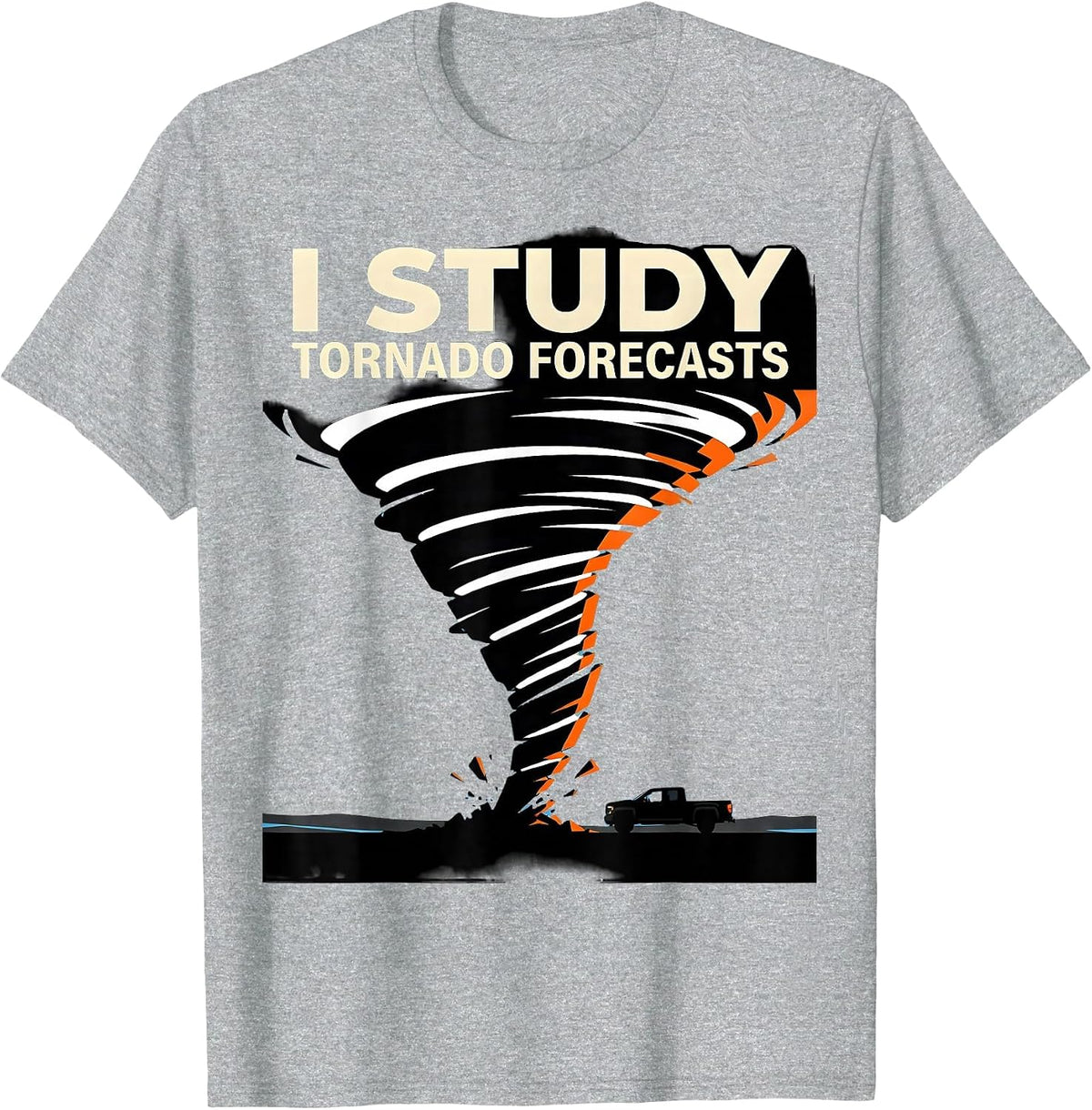 Men's I Study Tornado Forecasts Funny Storm Chaser Meteorology T-Shirt - Heather Grey