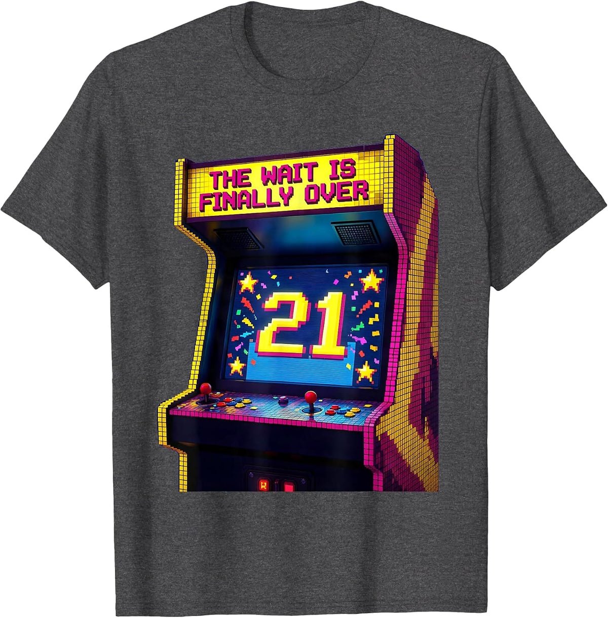 21st Birthday The Wait Is Finally Over Design T-Shirt - Dark Heather Grey