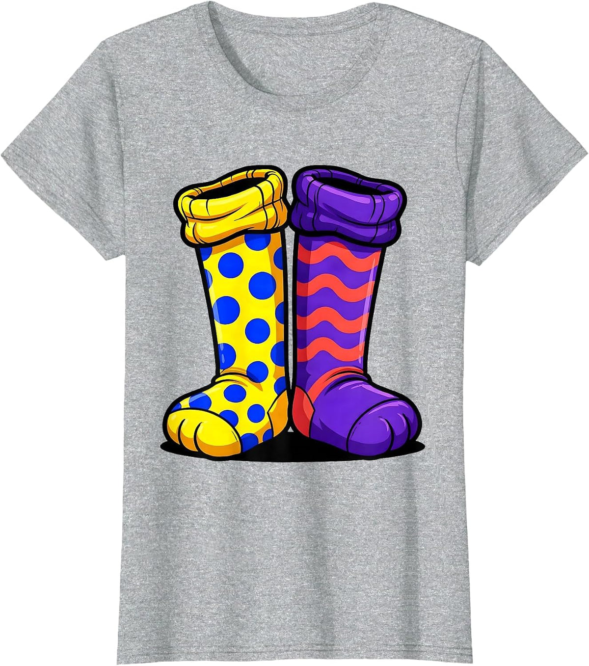 Women's Down Syndrome Awareness Mismatched Socks Design T-Shirt - Heather Grey