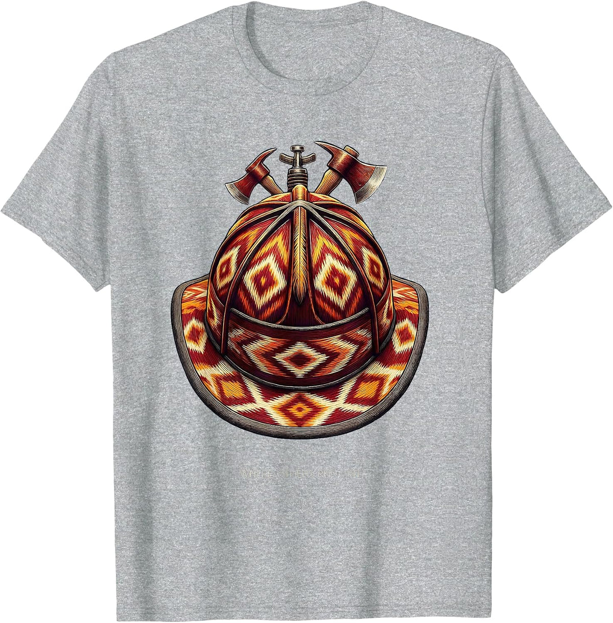 Men's Where Others Run Out Firefighter Design T-Shirt - Heather Grey