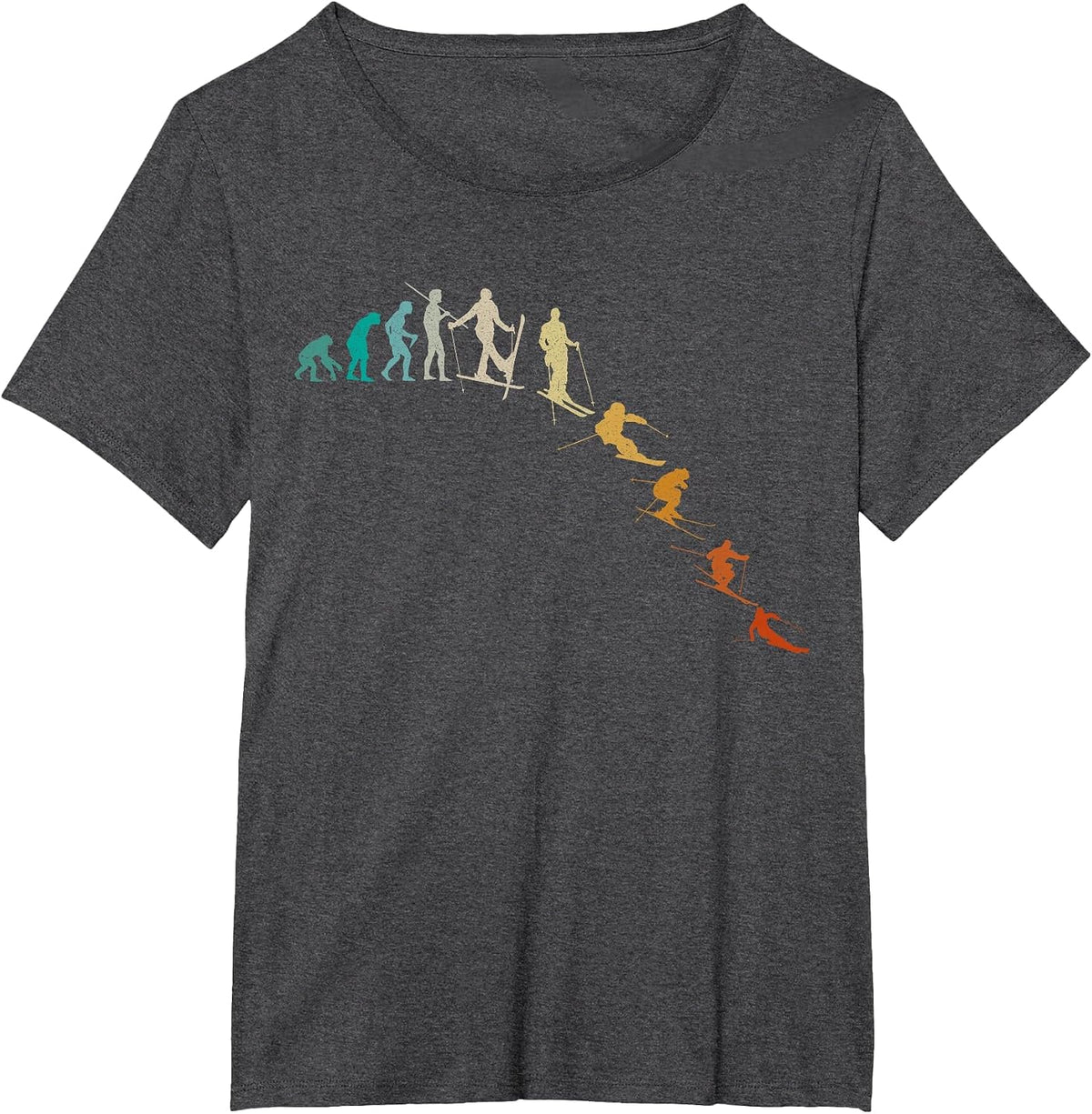 Evolution of Skiing T-Shirt - Dark Heather Grey