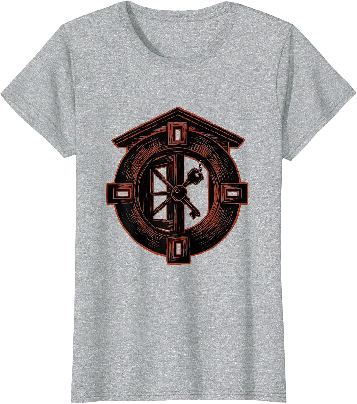 Women's Interlocked Door Realtor Humor Real Estate Agent Gift T-Shirt - Heather Grey