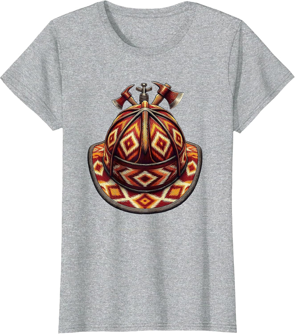 Women's Where Others Run Out Firefighter Design T-Shirt - Heather Grey