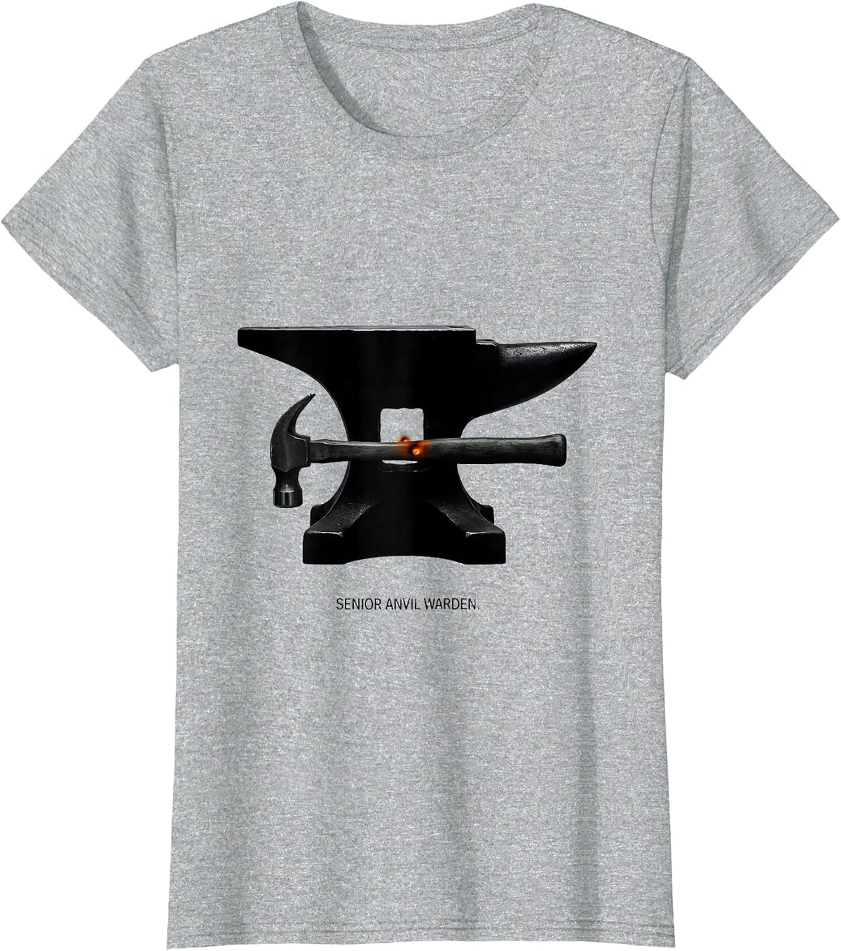 Senior Anvil Warden Minimalist Blacksmith Forge Craft Humor T-Shirt - Heather Grey