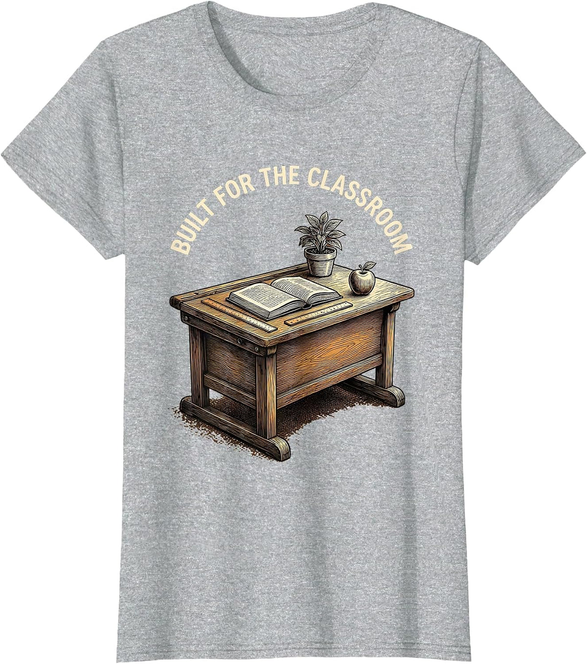 Built for the Classroom 5th Grade Teacher Design T-Shirt - Heather Grey