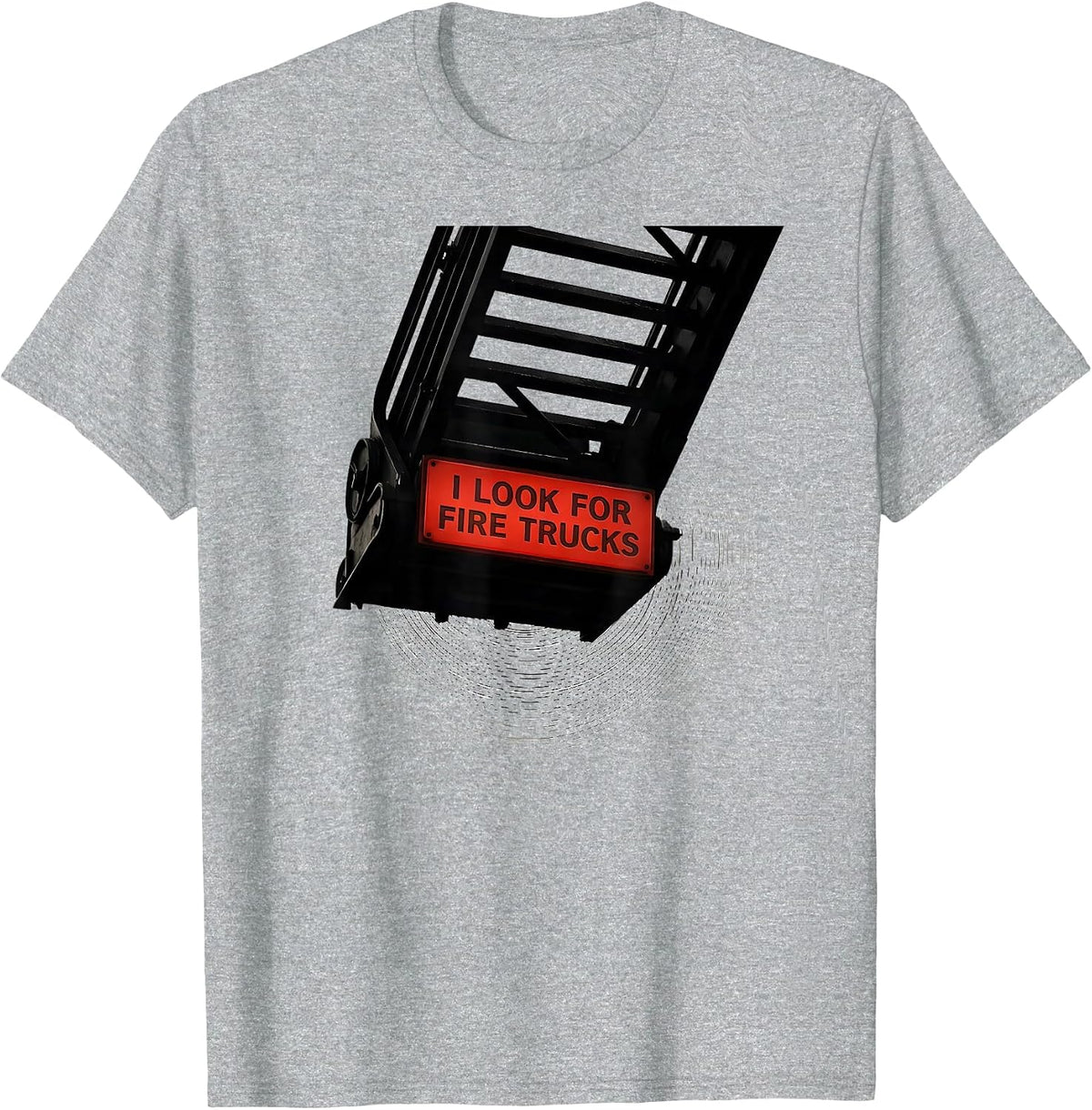Men's I Look For Fire Trucks Funny Firefighter Humor Fire Truck T-Shirt - Heather Grey