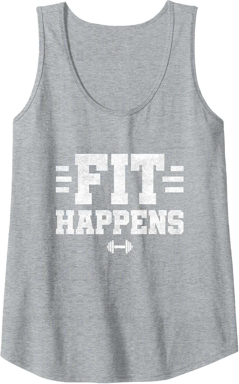 Funny Fitness - Gym Exercise - Fit Happens - Funny Workout Tank Top - Heather Grey